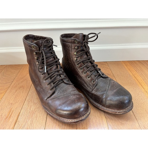 Vintage 1990s Timberland Cap Toe Work Boots Brown Leather Men's 8